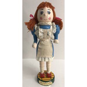 Wizard of Oz Nutcracker Dorothy 14" Kurt Adler Vintage 1990's Wood *Missing Toto